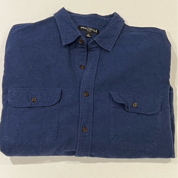 J. Crew Mercantile Flex flannel chamois Men’s button down suede patches - Picture 6 of 7
